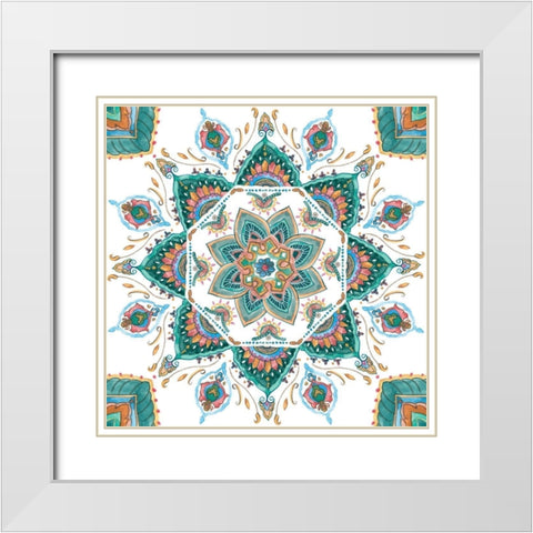 Mandala Zen I White Modern Wood Framed Art Print with Double Matting by Wang, Melissa