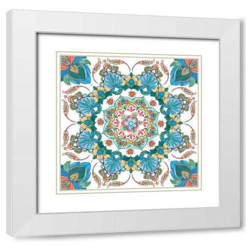 Mandala Zen II White Modern Wood Framed Art Print with Double Matting by Wang, Melissa