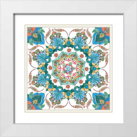 Mandala Zen II White Modern Wood Framed Art Print with Double Matting by Wang, Melissa