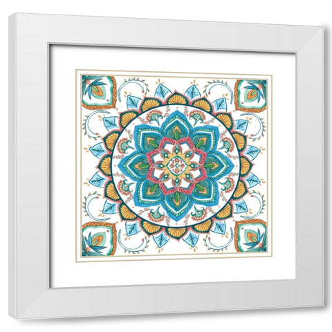 Mandala Zen III White Modern Wood Framed Art Print with Double Matting by Wang, Melissa