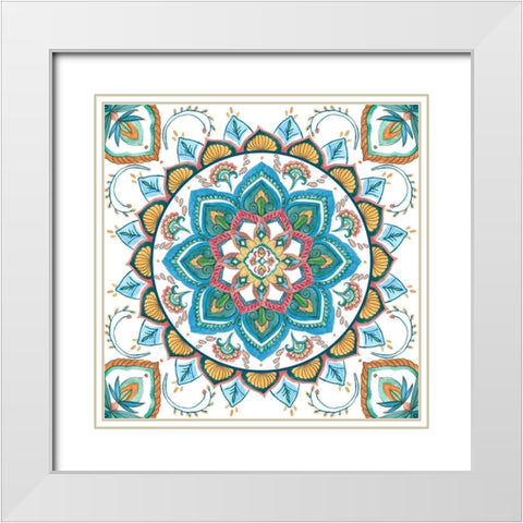 Mandala Zen III White Modern Wood Framed Art Print with Double Matting by Wang, Melissa