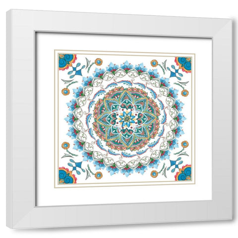 Mandala Zen V White Modern Wood Framed Art Print with Double Matting by Wang, Melissa