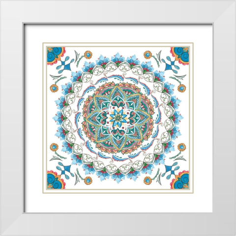 Mandala Zen V White Modern Wood Framed Art Print with Double Matting by Wang, Melissa