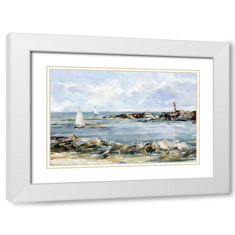 Rocky Shore Coastline II White Modern Wood Framed Art Print with Double Matting by Harper, Ethan