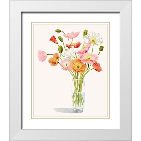 Wiry Poppies II White Modern Wood Framed Art Print with Double Matting by Popp, Grace