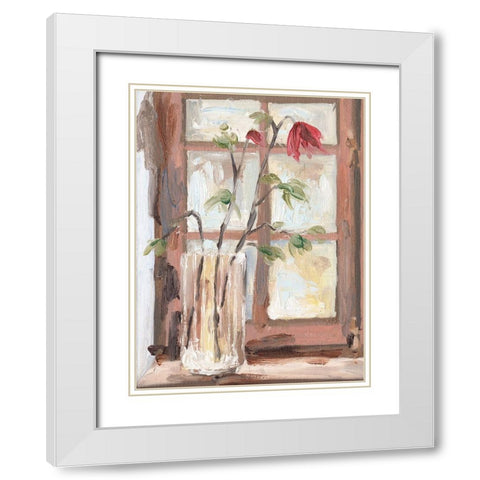 By the Window I White Modern Wood Framed Art Print with Double Matting by Wang, Melissa