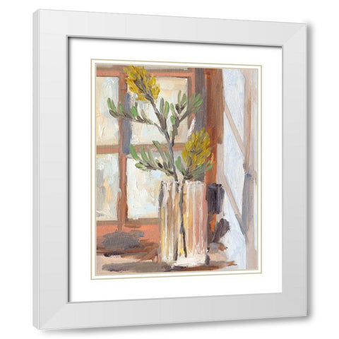 By the Window II White Modern Wood Framed Art Print with Double Matting by Wang, Melissa