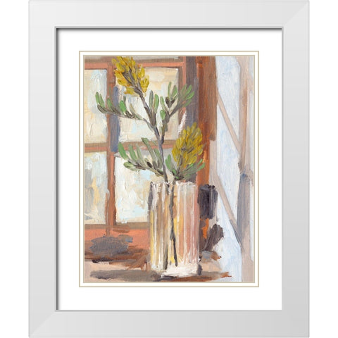 By the Window II White Modern Wood Framed Art Print with Double Matting by Wang, Melissa