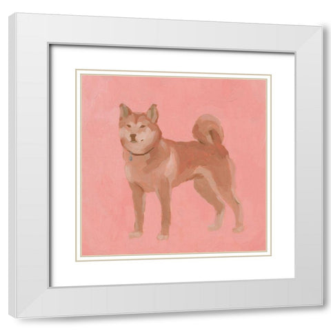 Shiba Inu II White Modern Wood Framed Art Print with Double Matting by Green, Jacob