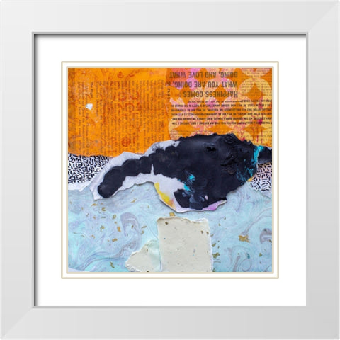 High Texture Abstract V White Modern Wood Framed Art Print with Double Matting by St. Hilaire, Elizabeth
