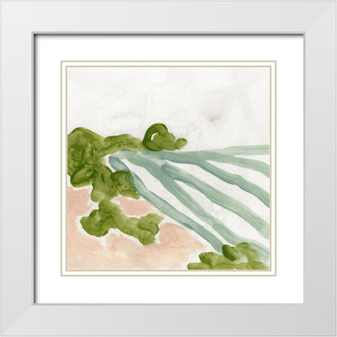 Landscape Cameo I White Modern Wood Framed Art Print with Double Matting by Vess, June Erica