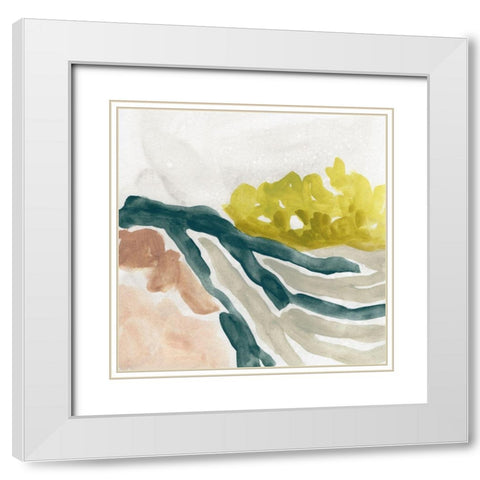 Landscape Cameo IV White Modern Wood Framed Art Print with Double Matting by Vess, June Erica