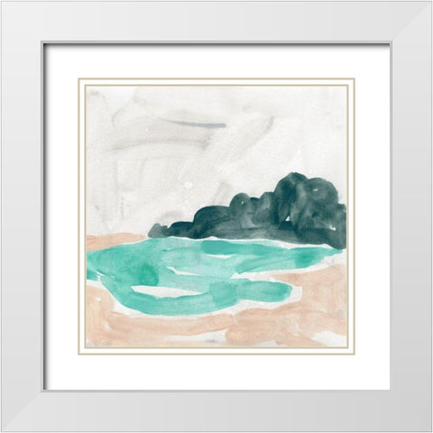 Landscape Cameo V White Modern Wood Framed Art Print with Double Matting by Vess, June Erica