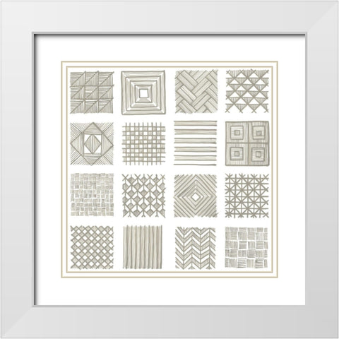 Neutral Layouts I White Modern Wood Framed Art Print with Double Matting by Lam, Vanna