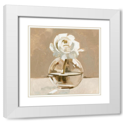 Neutral Bud Vase II White Modern Wood Framed Art Print with Double Matting by Caroline, Emma