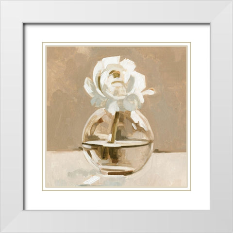 Neutral Bud Vase II White Modern Wood Framed Art Print with Double Matting by Caroline, Emma