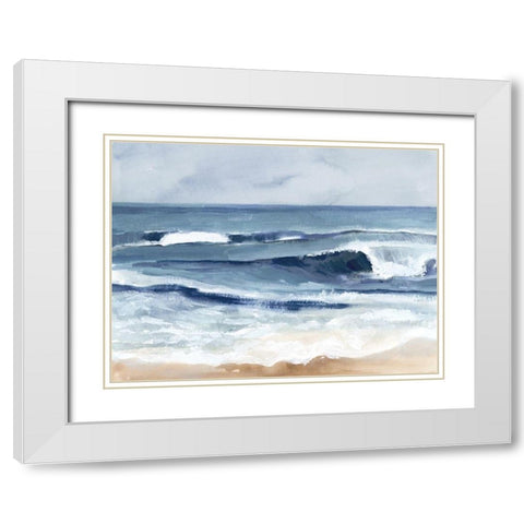 Surf Spray I White Modern Wood Framed Art Print with Double Matting by Barnes, Victoria