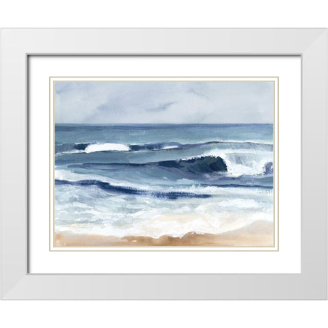 Surf Spray I White Modern Wood Framed Art Print with Double Matting by Barnes, Victoria