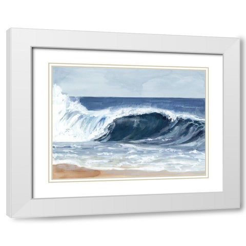 Surf Spray II White Modern Wood Framed Art Print with Double Matting by Barnes, Victoria