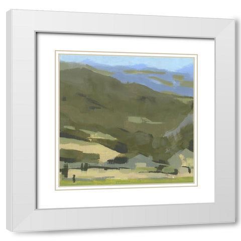 Blue Ridge Foothills I White Modern Wood Framed Art Print with Double Matting by Green, Jacob
