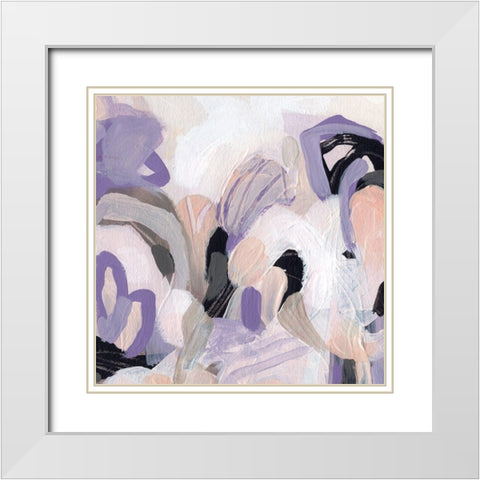 Lilac Scramble I White Modern Wood Framed Art Print with Double Matting by Vess, June Erica