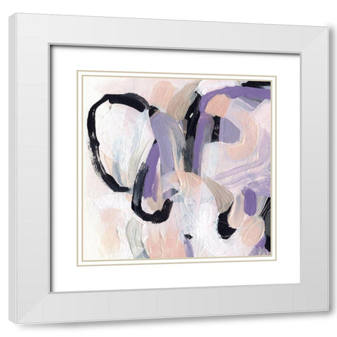 Lilac Scramble II White Modern Wood Framed Art Print with Double Matting by Vess, June Erica