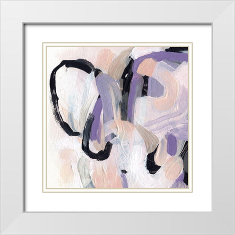 Lilac Scramble II White Modern Wood Framed Art Print with Double Matting by Vess, June Erica