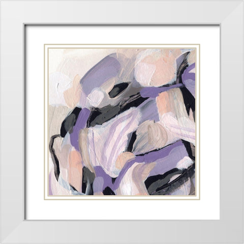 Lilac Scramble III White Modern Wood Framed Art Print with Double Matting by Vess, June Erica