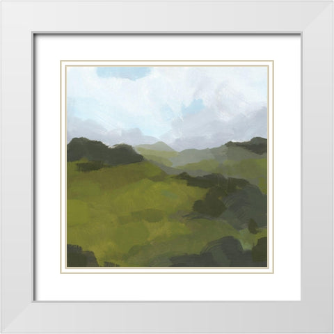 Powell Valley I White Modern Wood Framed Art Print with Double Matting by Green, Jacob