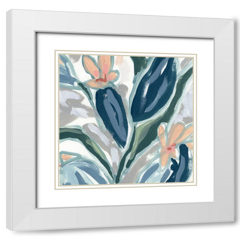 Expressive Garden II White Modern Wood Framed Art Print with Double Matting by Vess, June Erica