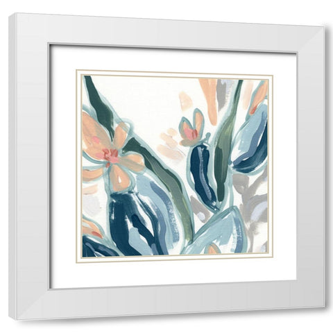 Expressive Garden IV White Modern Wood Framed Art Print with Double Matting by Vess, June Erica