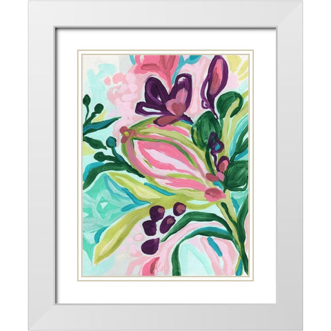 Tropic Expression I White Modern Wood Framed Art Print with Double Matting by Vess, June Erica