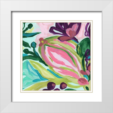 Tropic Expression III White Modern Wood Framed Art Print with Double Matting by Vess, June Erica