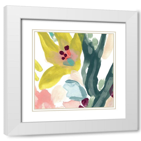 Tropical Impulse I White Modern Wood Framed Art Print with Double Matting by Vess, June Erica