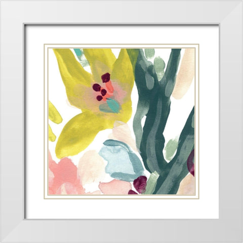 Tropical Impulse I White Modern Wood Framed Art Print with Double Matting by Vess, June Erica