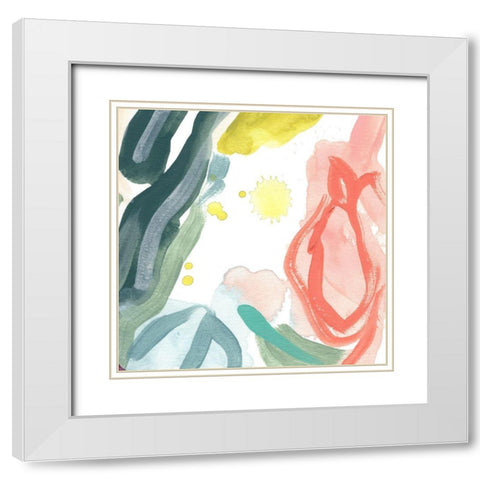 Tropical Impulse V White Modern Wood Framed Art Print with Double Matting by Vess, June Erica