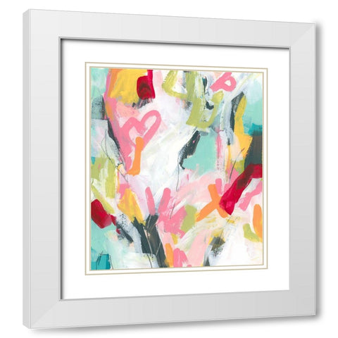 Moniker I White Modern Wood Framed Art Print with Double Matting by Vess, June Erica