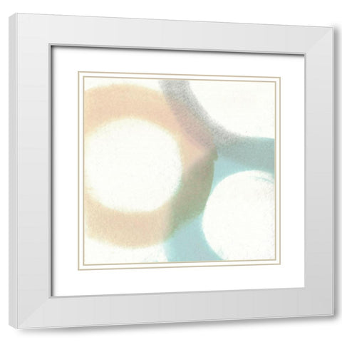 Heavenly Circles I White Modern Wood Framed Art Print with Double Matting by Saunders, Alonzo