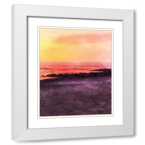 Beachland II White Modern Wood Framed Art Print with Double Matting by Saunders, Alonzo