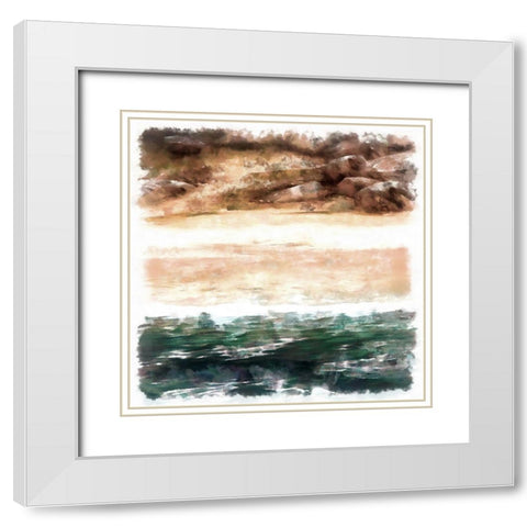 Beachside I White Modern Wood Framed Art Print with Double Matting by Saunders, Alonzo