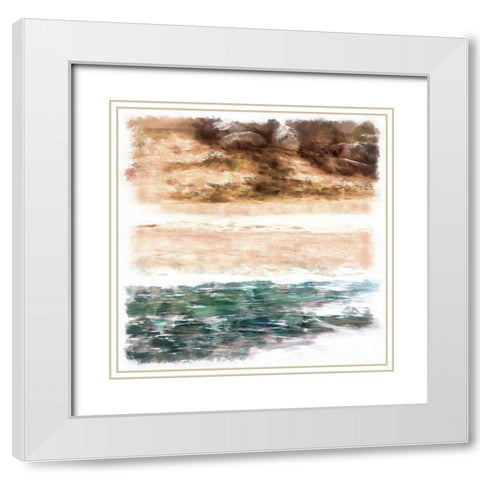 Beachside II White Modern Wood Framed Art Print with Double Matting by Saunders, Alonzo