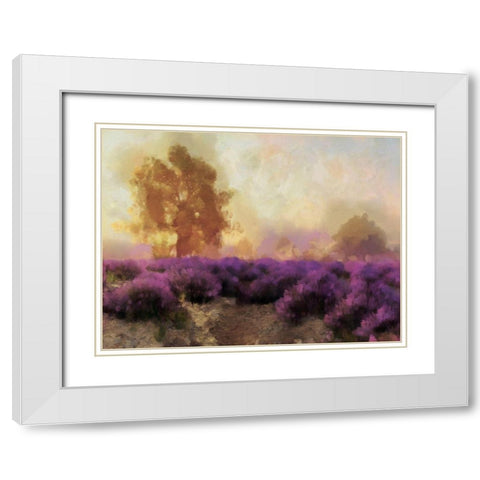 Purple Countryside II White Modern Wood Framed Art Print with Double Matting by Saunders, Alonzo