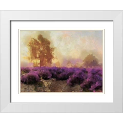 Purple Countryside II White Modern Wood Framed Art Print with Double Matting by Saunders, Alonzo