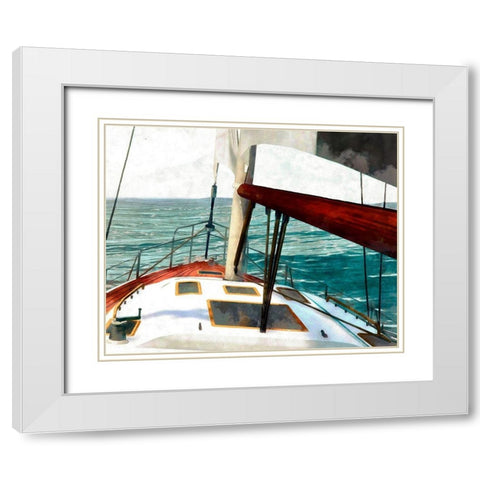 Sailing the Seas II White Modern Wood Framed Art Print with Double Matting by Saunders, Alonzo