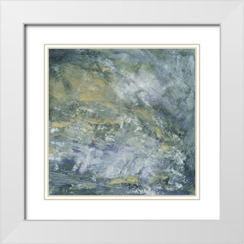 Encaustic Tile in Blue I White Modern Wood Framed Art Print with Double Matting by Gordon, Sharon