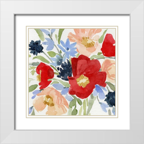 Indian Summer Bouquet II White Modern Wood Framed Art Print with Double Matting by Caroline, Emma