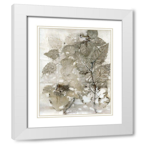 Custom Birch Leaves I White Modern Wood Framed Art Print with Double Matting by Phillips, Kathryn