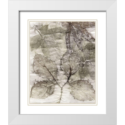 Custom Multi Leaves II White Modern Wood Framed Art Print with Double Matting by Phillips, Kathryn
