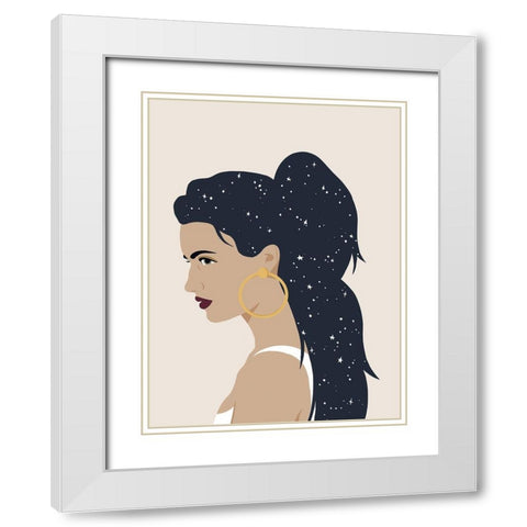 Heavenly Hair III White Modern Wood Framed Art Print with Double Matting by Warren, Annie