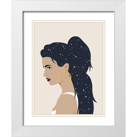 Heavenly Hair III White Modern Wood Framed Art Print with Double Matting by Warren, Annie